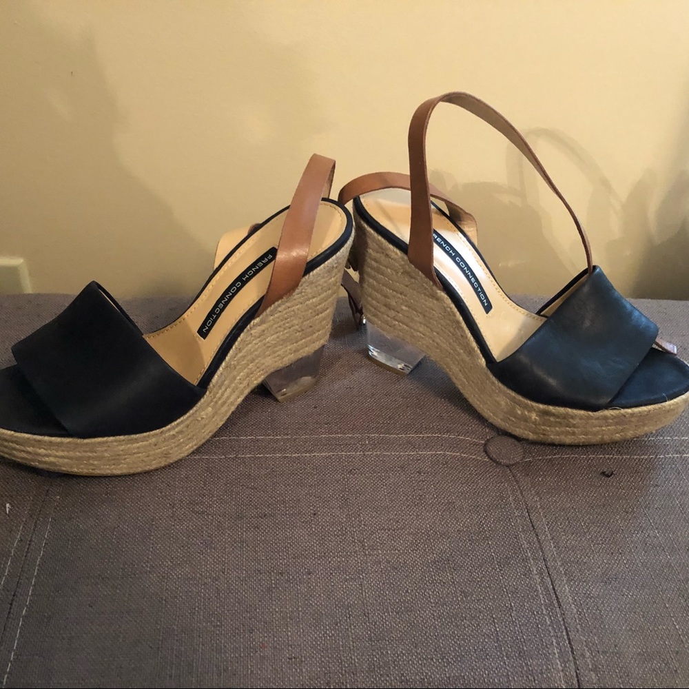 French Connection lace up wedges